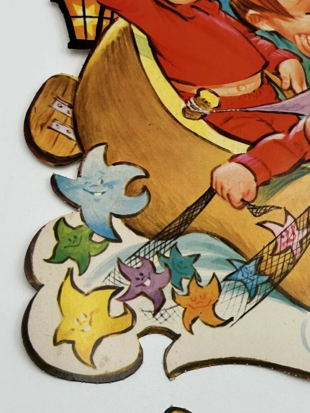 Wynken Blynken & Nod Mother Goose Nursery Wall Die Cut Vintage Retro Kids Decor